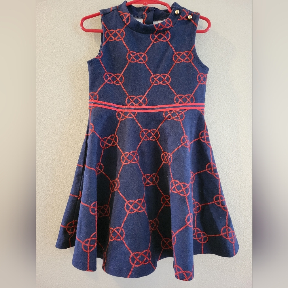 Janie and Jack Size 4Navy And Red Dress